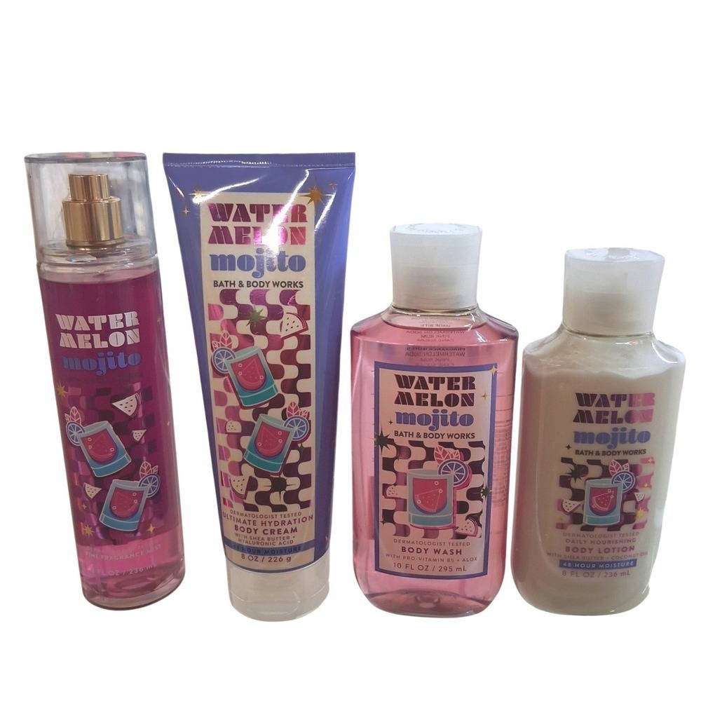 Bath & Body Works Women's Watermelon Mojito 4pcs Body Mist‎ Cream Wash Lotion - Picture 2 of 5